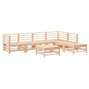 vidaXL 7-delige Loungeset met kussens massief teak