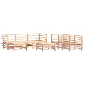 vidaXL 7-delige Loungeset met kussens massief teak