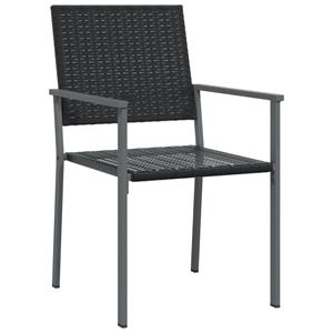 vidaXL Tuinstoelen 6 st 54x62,5x89 cm poly rattan zwart