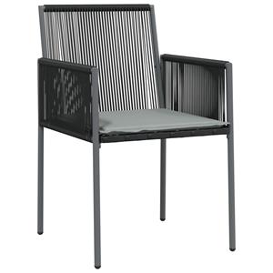 vidaXL Tuinstoelen 4 st met kussens 54x60,5x83,5 cm poly rattan zwart