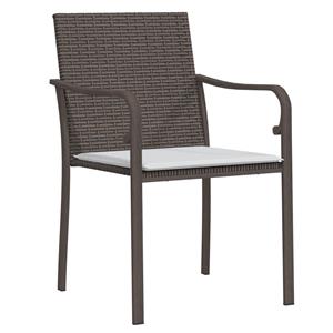 vidaXL Tuinstoelen 6 st met kussens 56x59x84 cm poly rattan bruin