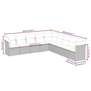 vidaXL 9-delige Loungeset met kussens poly rattan zwart