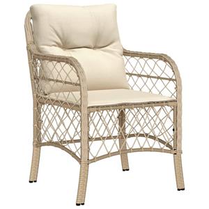 vidaXL 7-delige Tuinset met kussens poly rattan beige