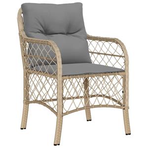 vidaXL 9-delige Tuinset met kussens poly rattan gemengd beige