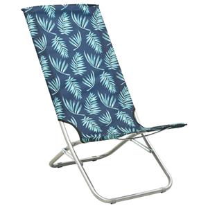 vidaXL Strandstoelen 2 st inklapbaar bladpatroon stof