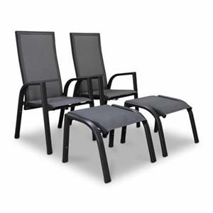 Lesli Living Mojito Negro relax tuinset 4-delig | textileen +