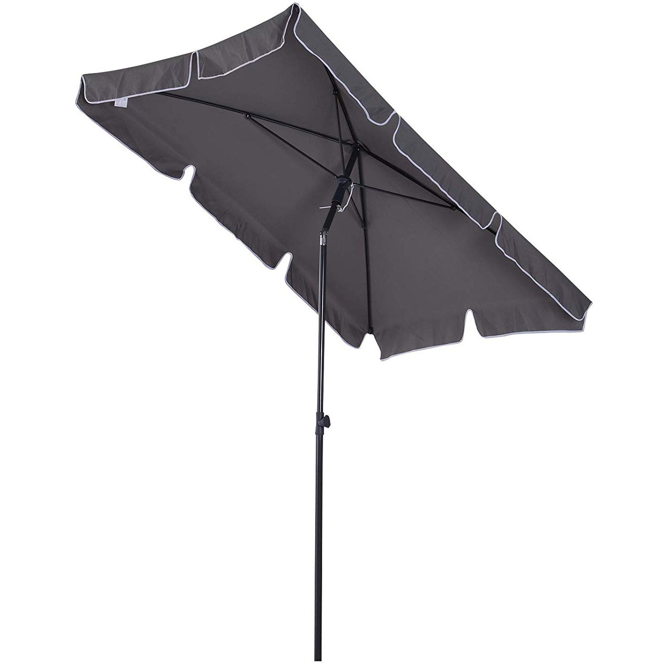 Sunny Tuinparasol rechthoekig staal 180/m² polyester grijs 200 x 125 x 235 cm