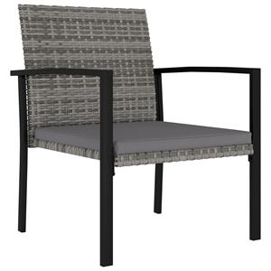 bonnevie Garten-Essstühle 2 Stk. Poly Rattan Grau - Grau - Prolenta Premium