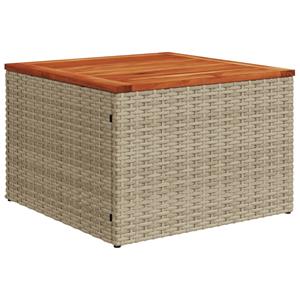 vidaXL 6-delige Loungeset met kussens poly rattan beige