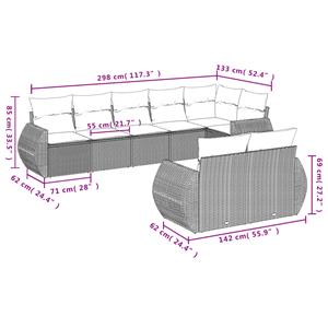 vidaXL 8-delige Loungeset met kussens poly rattan zwart