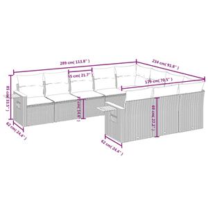 vidaXL 10-delige Loungeset met kussens poly rattan zwart