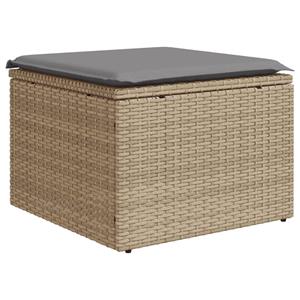 vidaXL 6-delige Loungeset met kussens poly rattan beige