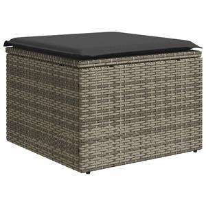 vidaXL 7-delige Loungeset met kussens poly rattan grijs