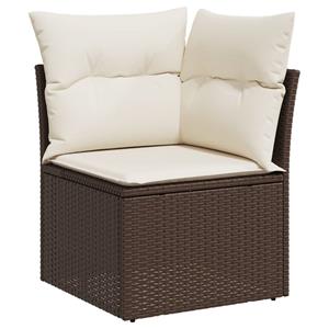 vidaXL 8-delige Loungeset met kussens poly rattan bruin