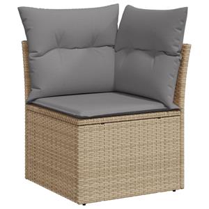 vidaXL 9-delige Loungeset met kussens poly rattan grijs