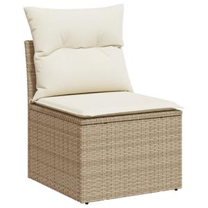 vidaXL 16-delige Loungeset met kussens poly rattan beige