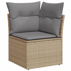 vidaXL 8-delige Loungeset met kussens poly rattan gemengd beige