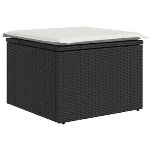 vidaXL 12-delige Loungeset met kussens poly rattan zwart