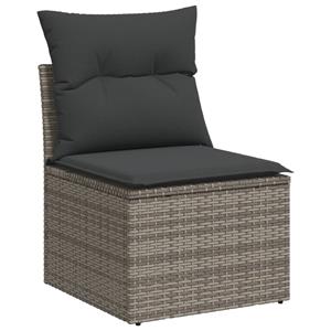 vidaXL 13-delige Loungeset met kussens poly rattan grijs