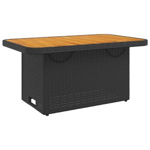 vidaXL 4-delige Tuinset met kussens poly rattan zwart