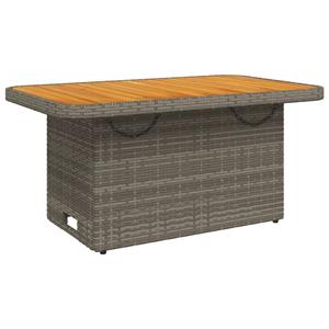 vidaXL 4-delige Tuinset met kussens poly rattan grijs