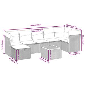 vidaXL 8-delige Loungeset met kussens poly rattan zwart