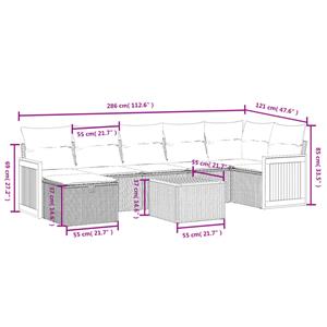 vidaXL 8-delige Loungeset met kussens poly rattan zwart