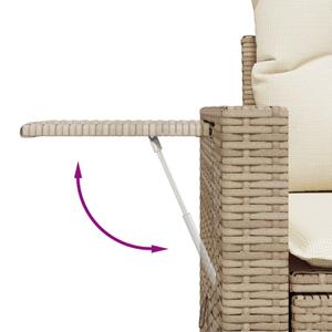 vidaXL 8-delige Loungeset met kussens poly rattan beige