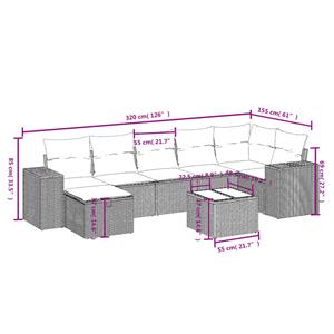 vidaXL 8-delige Loungeset met kussens poly rattan zwart