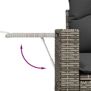 vidaXL 7-delige Loungeset met kussens poly rattan grijs