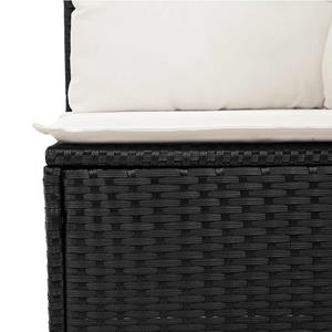 vidaXL 7-delige Loungeset met kussens poly rattan zwart