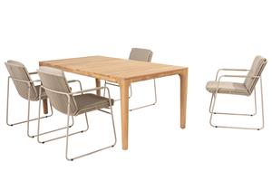 Taste by 4 Seasons Diningset Liam Parma Latte 5-delig Teak 180 x 100 cm