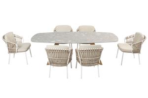 4 Seasons Outdoor Diningset Montana Dalias 7-delig Keramiek 240 x 103 cm