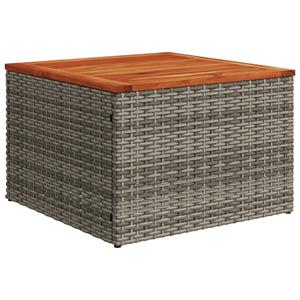 vidaXL 9-delige Loungeset met kussens poly rattan grijs