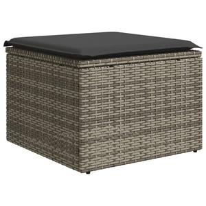 vidaXL 12-delige Loungeset met kussens poly rattan grijs