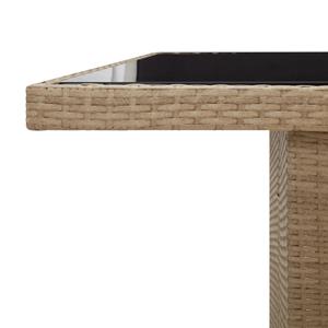 vidaXL 7-delige Tuinset met kussens poly rattan beige