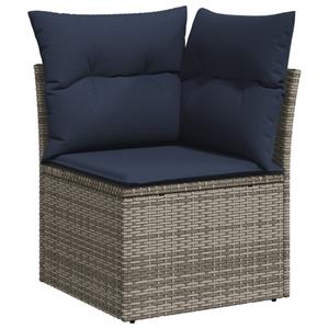 vidaXL 13-delige Loungeset met kussens poly rattan grijs