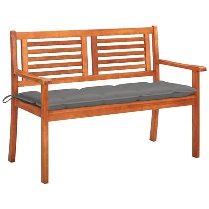 Bonnevie - 2-Sitzer-Gartenbank mit Auflage 120 cm Massivholz Eukalyptus vidaXL16659