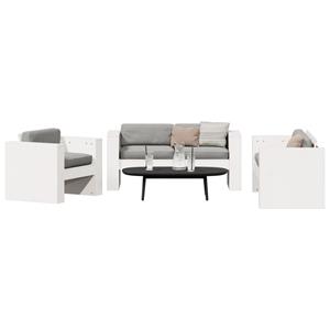 vidaXL 2-delige Loungeset massief grenenhout wit