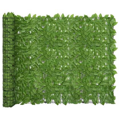 VidaXL Balkonscherm met groene bladeren 600x150 cm