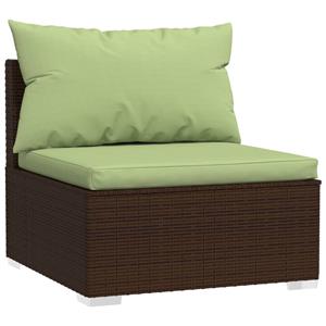 vidaXL 6-delige Loungeset met kussens poly rattan bruin