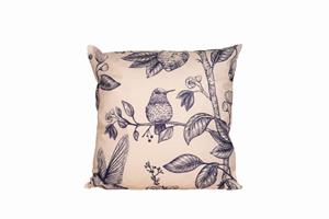 Anna's Collection Buitenkussen vogels en bloemen grijs 45x45 cm II - 