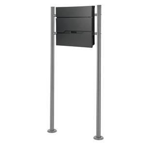 ML-Design Stand Brievenbus Met Krantenvak, Brievenbus Antraciet 37x11x36,5cm, Roestvrij Staal