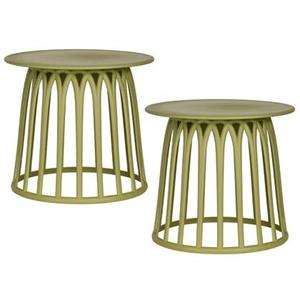 Woood Boy Bijzettafels - Kunststof - Matcha Green - Set van 2