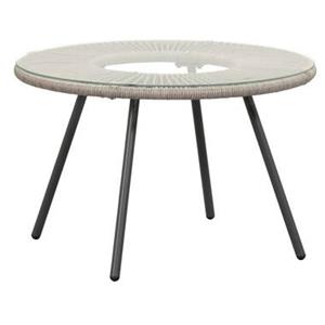 Leen Bakker Loungetafel Paris wicker/glas - Ø70 cm