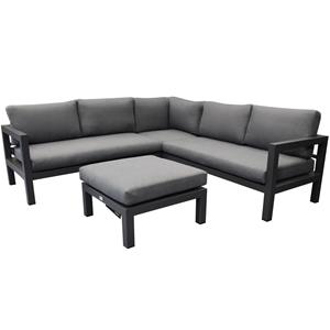 AVH-Collectie Sunshine hoek loungeset 4 delig antraciet aluminium