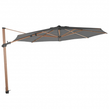 4-Seasons parasols Zweefparasol Siesta premium 4 Seasons 350cm woodlook   (charcoal)