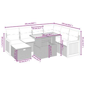 vidaXL 8-delige Loungeset met kussens poly rattan zwart