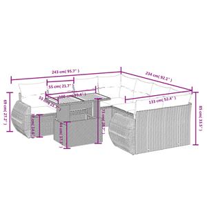 vidaXL 9-delige Loungeset met kussens poly rattan zwart