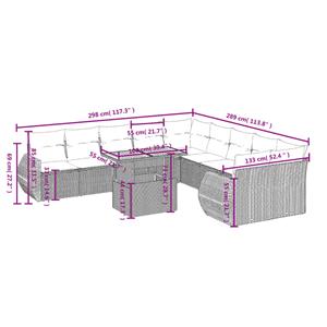 vidaXL 11-delige Loungeset met kussens poly rattan zwart